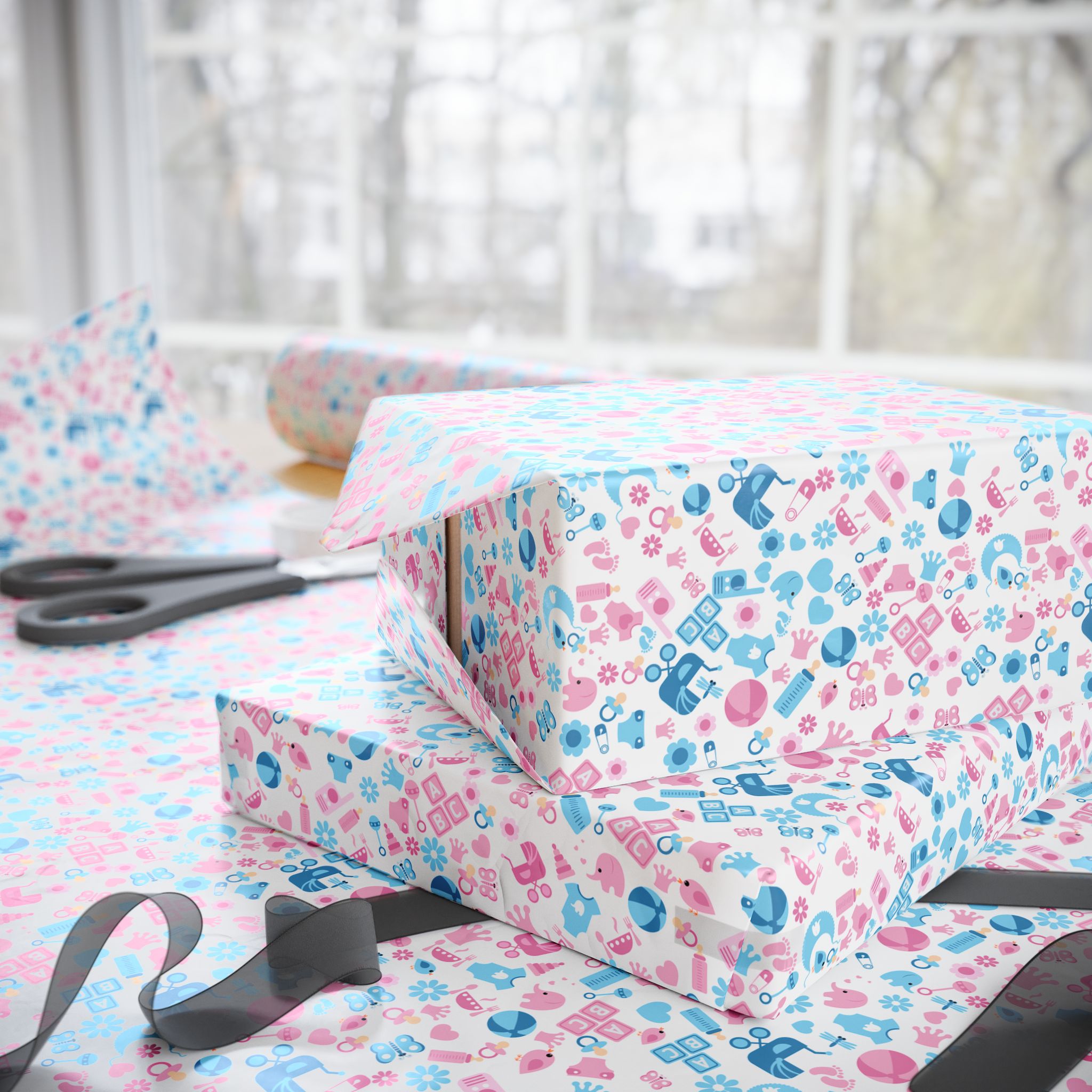 Baby Shower Wrapping Paper Design 007 - Holiday Gift Wrapping Paper Roll