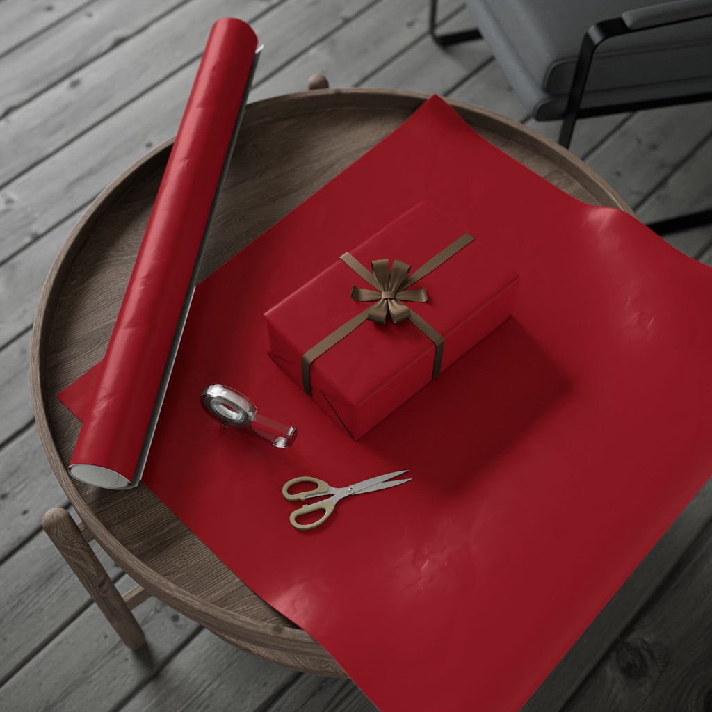 Solid Cardinal Red Wrapping Paper - Holiday Gift Wrapping Paper Roll