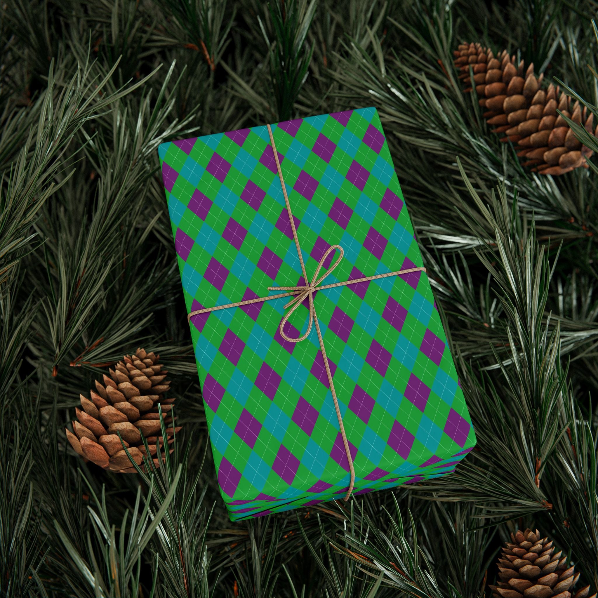 Argyle Design 029 Wrapping Paper - Holiday Gift Wrapping Paper Roll