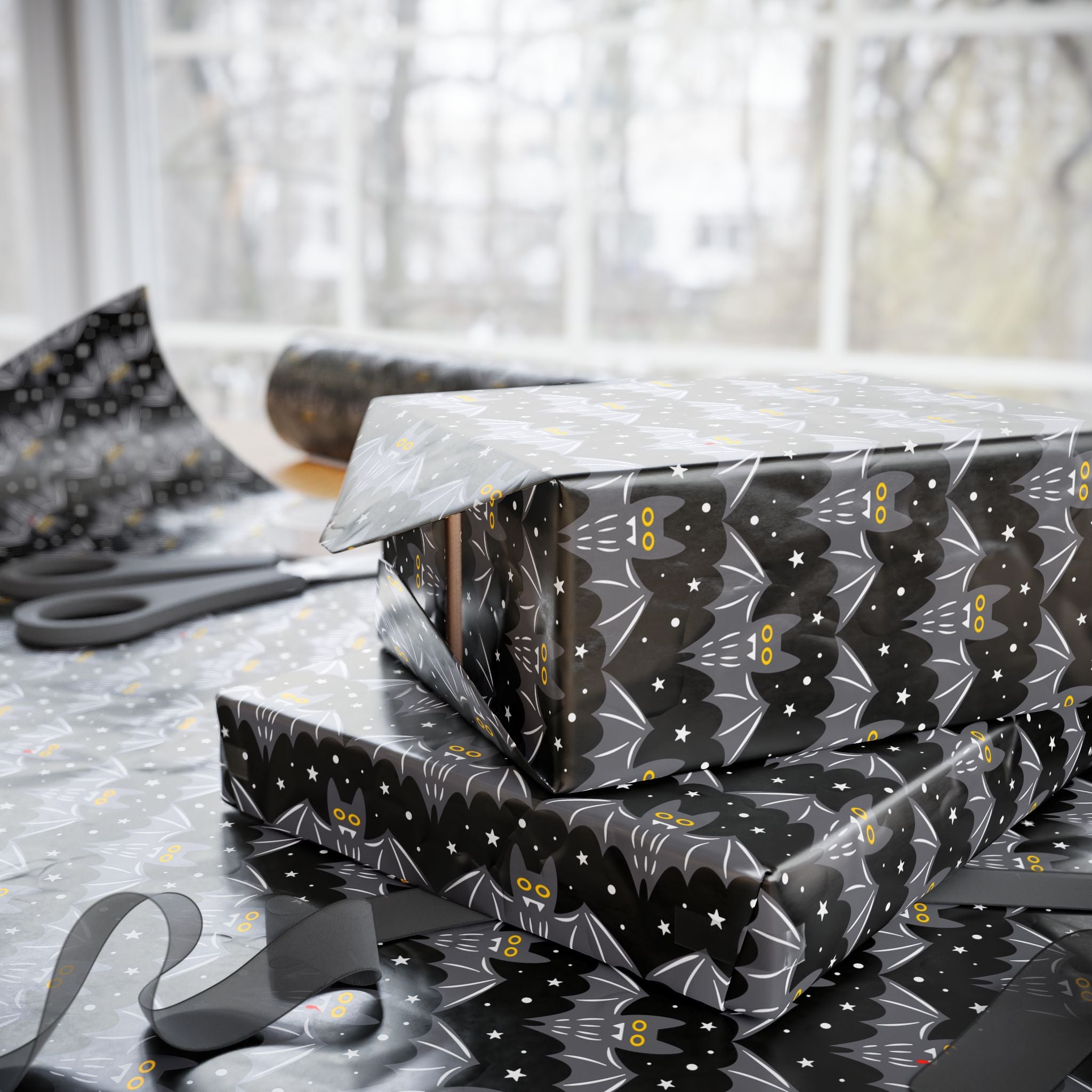 Halloween Whimsical Backs Wrapping Paper | Holiday Gift Wrapping Paper Roll