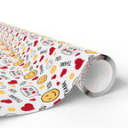 Thank You Doodle Emojis Wrapping Paper Design | Holiday Gift Wrapping Paper Roll