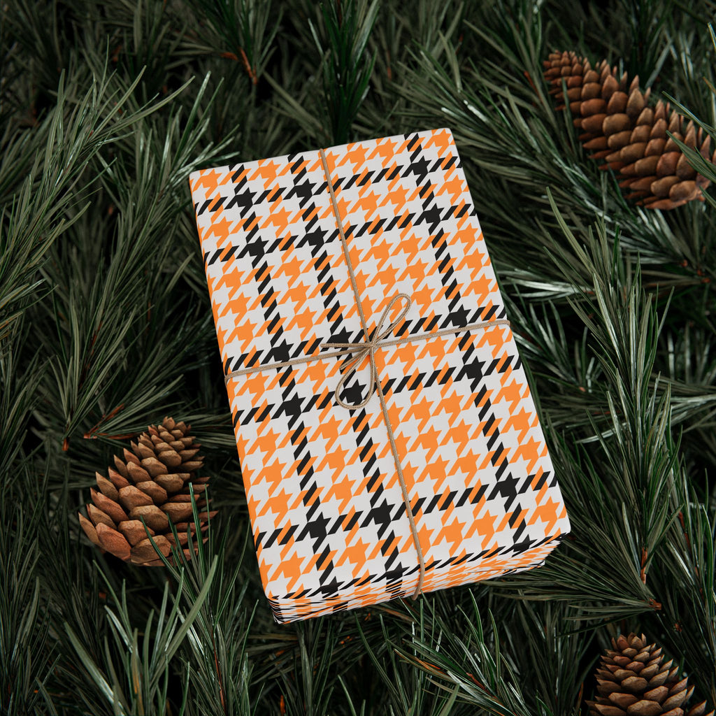 Houndstooth Wrapping Paper Design Mango 016 - Holiday Gift Wrapping Paper Roll