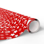 Christmas Reindeer Red Wrapping Paper | Holiday Gift Wrapping Paper Roll