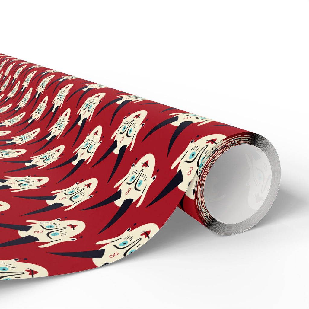 Halloween Creepy Demon Heads Wrapping Paper | Holiday Gift Wrapping Paper Roll
