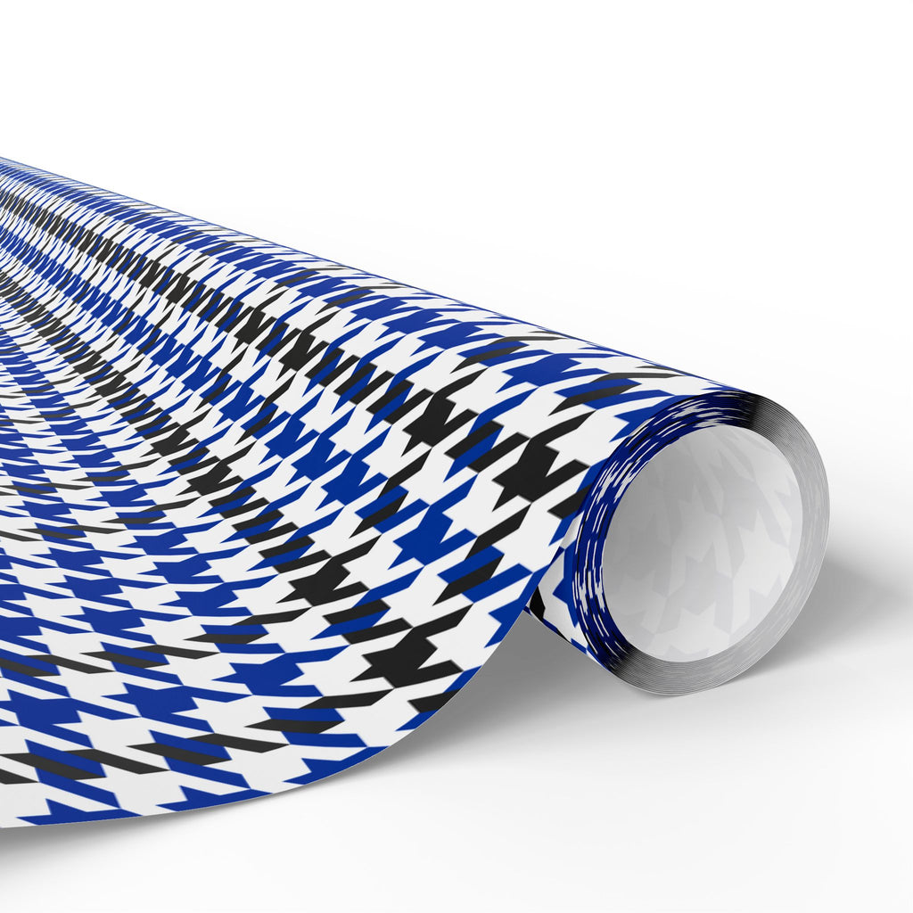 Houndstooth Wrapping Paper Design Royal Blue 009 - Holiday Gift Wrapping Paper Roll