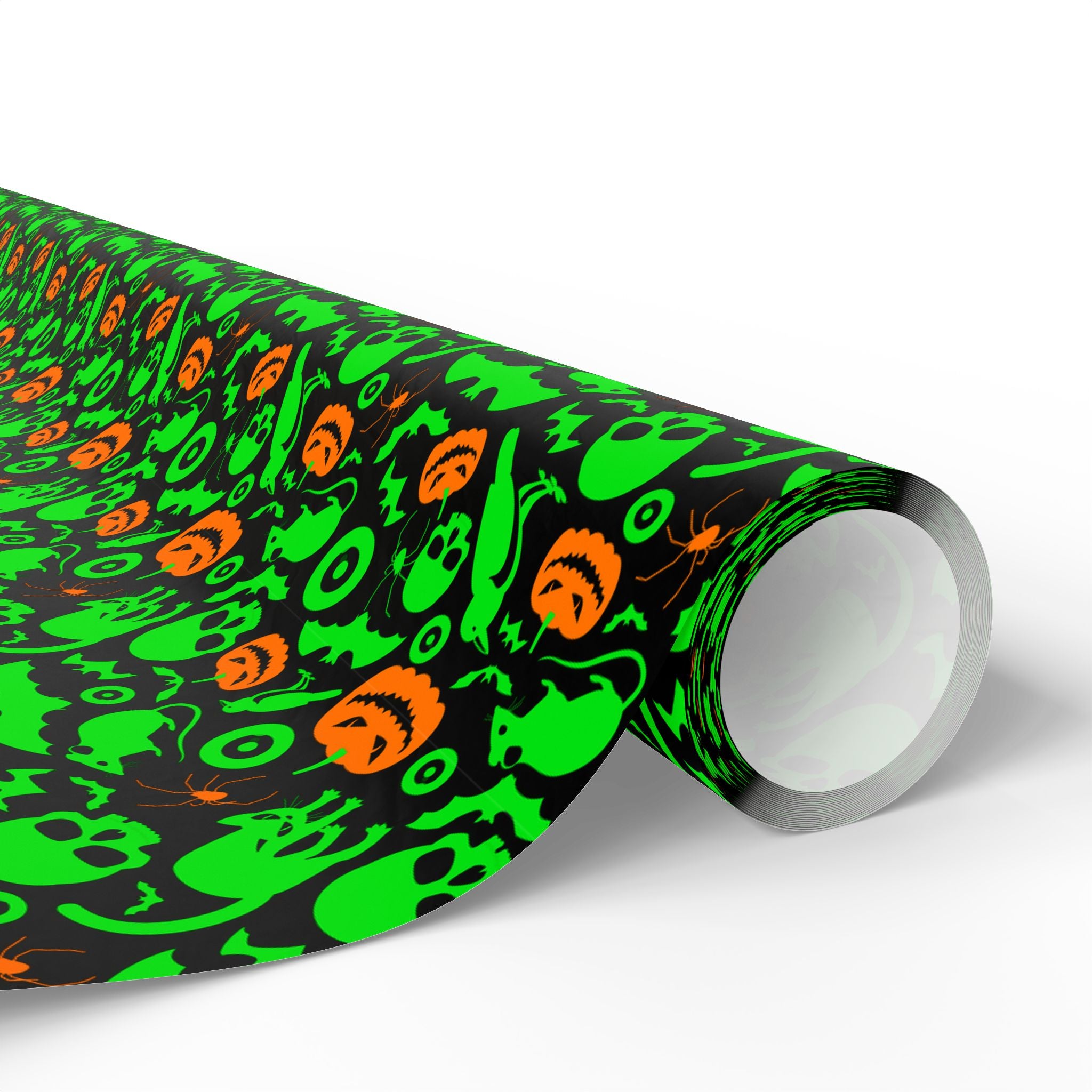 Halloween Neon Bats Wrapping Paper | Holiday Gift Wrapping Paper