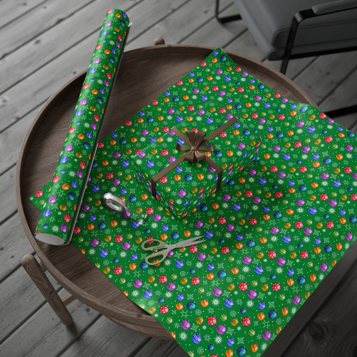 Christmas Trimming the Tree Wrapping Paper | Holiday Gift Wrapping Paper Roll