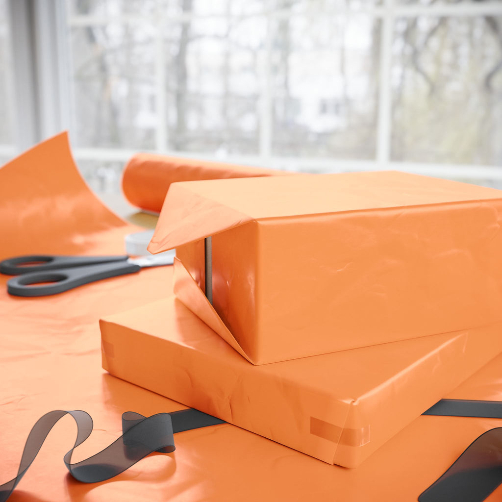 Solid Mango Wrapping Paper - Holiday Gift Wrapping Paper Roll