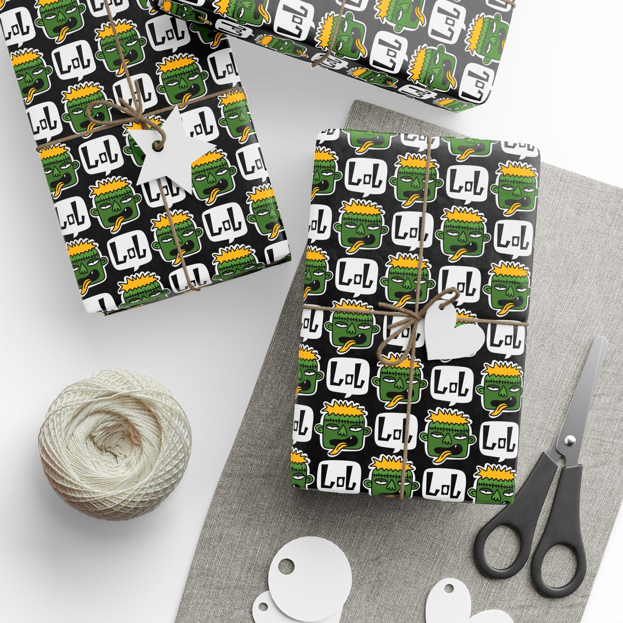 Halloween Laughing Zombies Wrapping Paper | Holiday Gift Wrapping Paper Roll