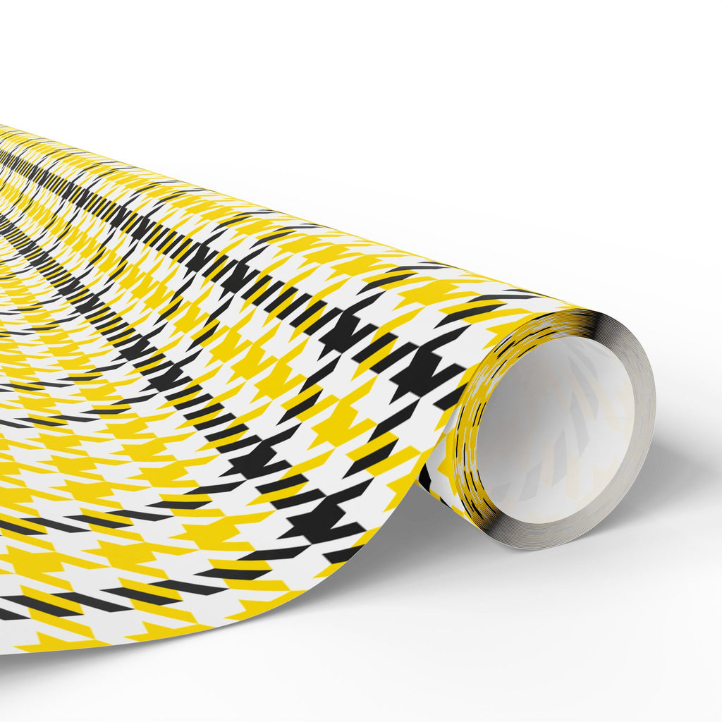 Houndstooth Wrapping Paper Design Yellow 002 - Holiday Gift Wrapping Paper Roll