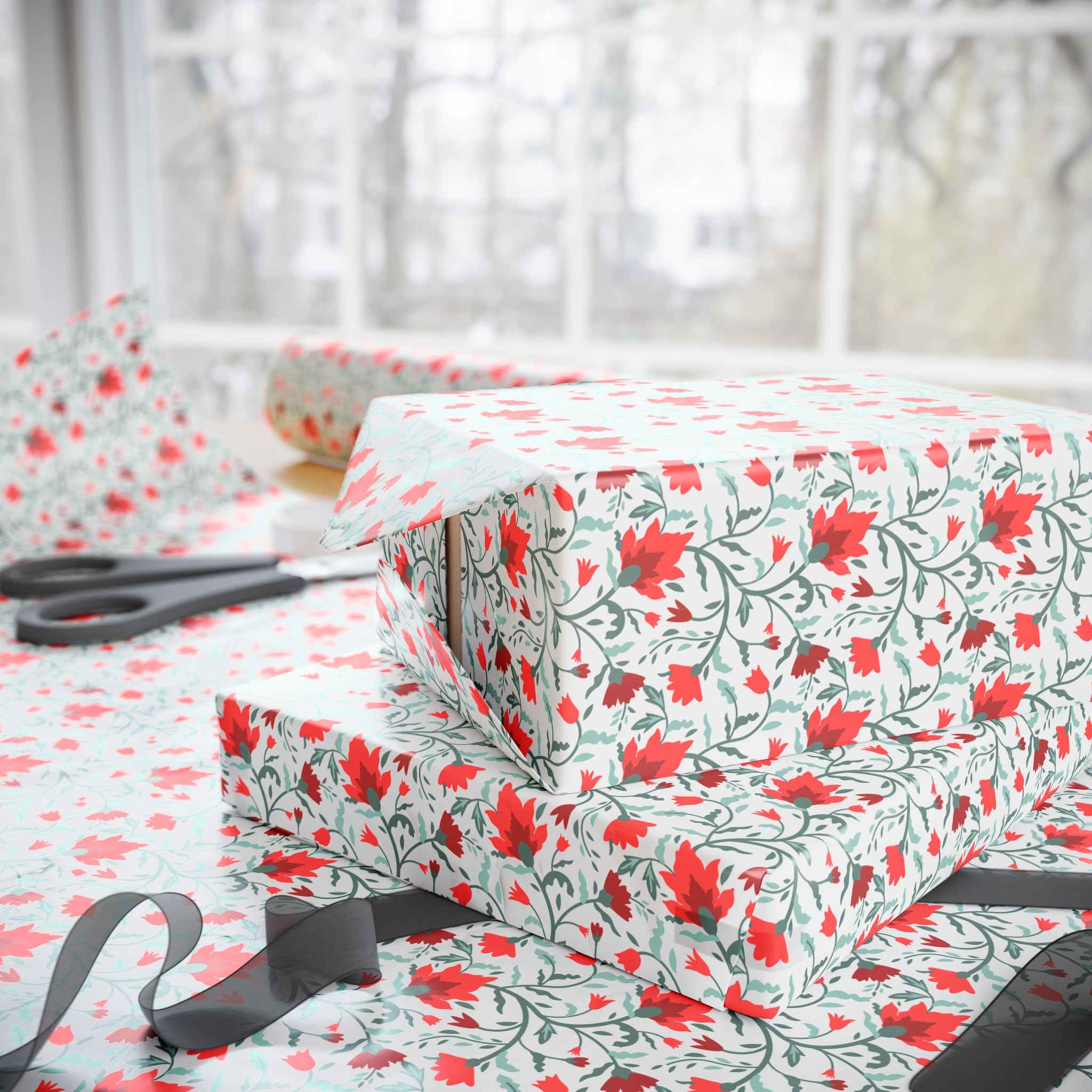 Floral Design 019 Wrapping Paper - Holiday Gift Wrapping Paper Roll