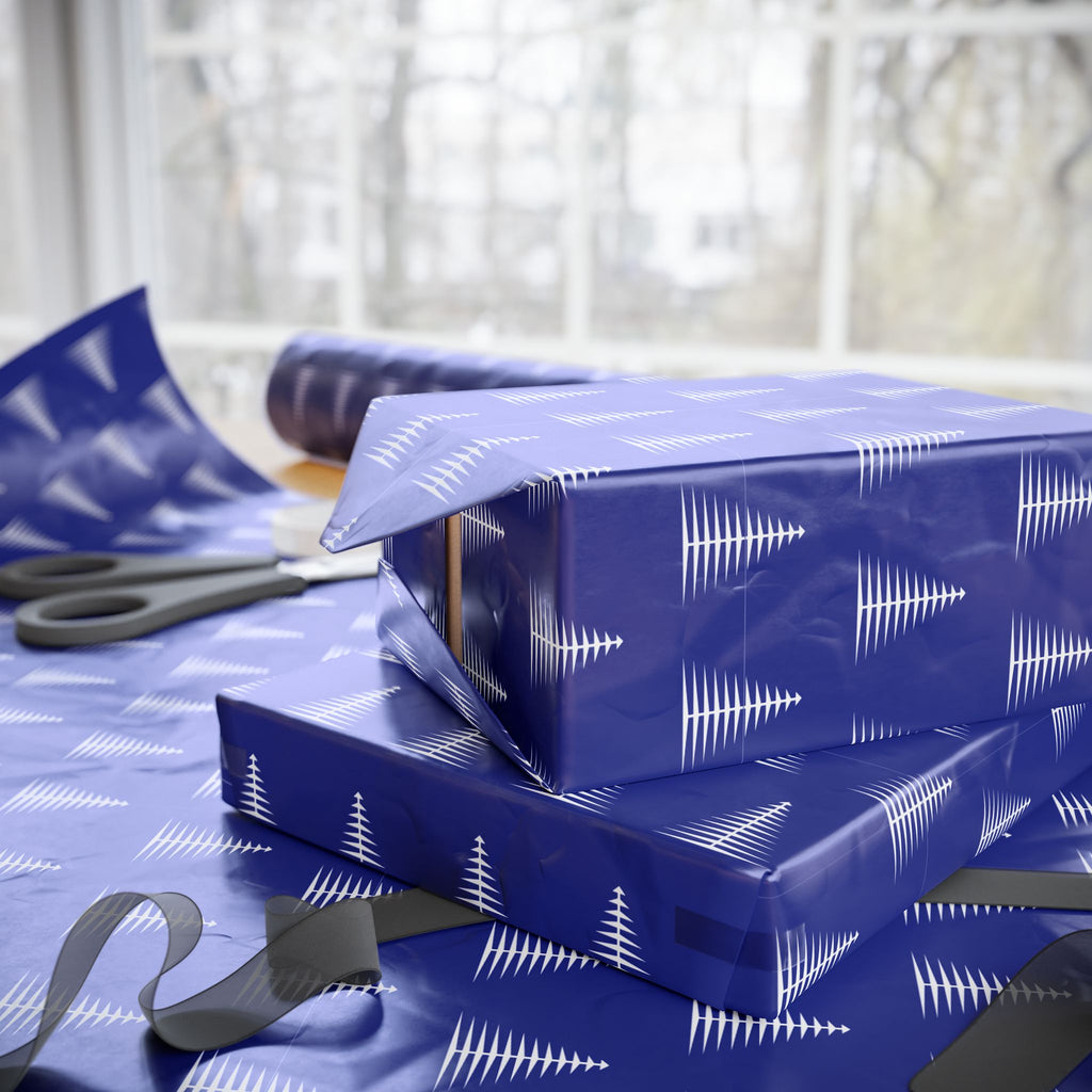 Christmas Blue Spruce Wrapping Paper | Holiday Gift Wrapping Paper Roll