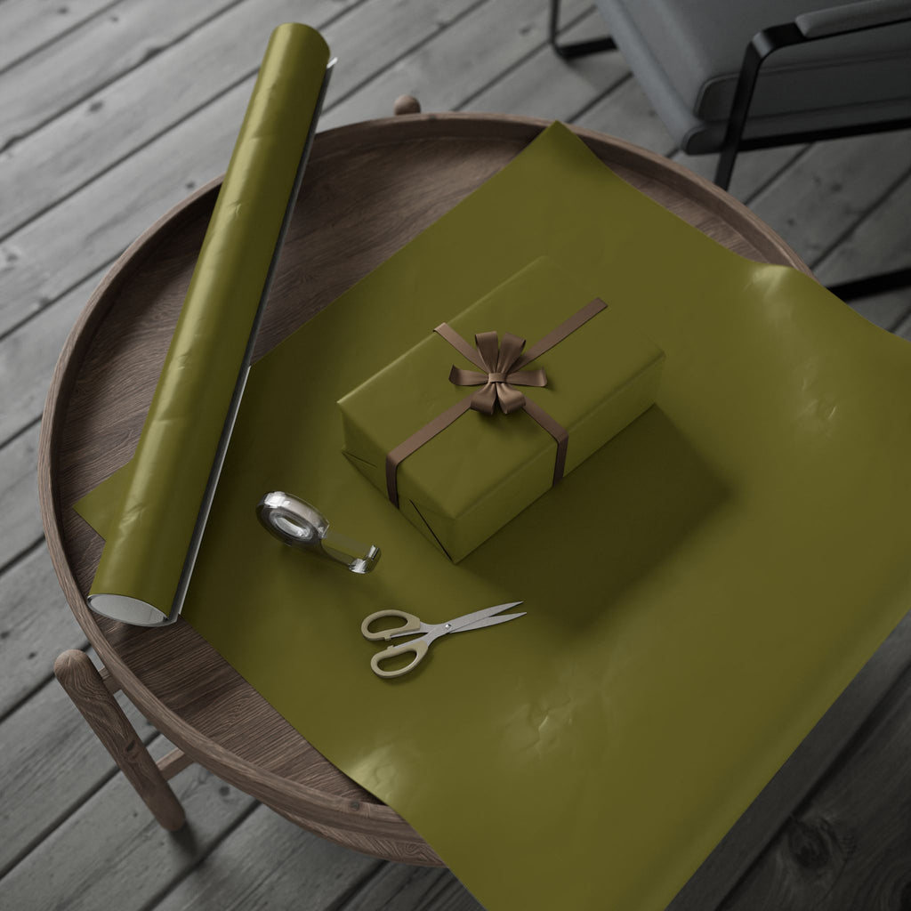 Solid Olive Green Wrapping Paper - Holiday Gift Wrapping Paper Roll