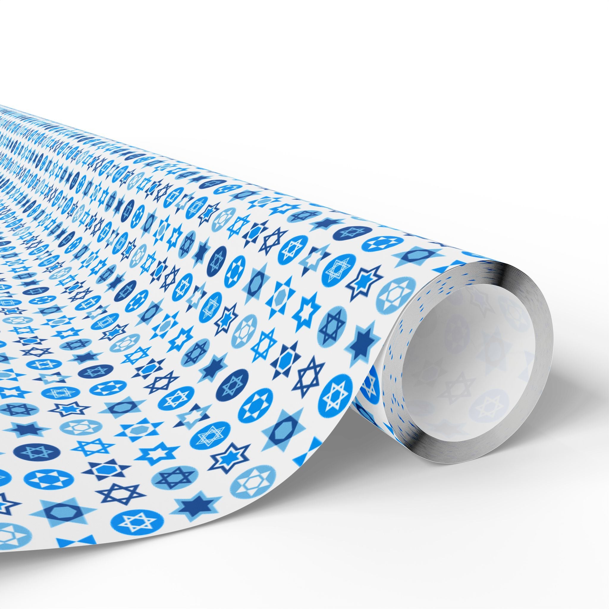 Hanukkah Star of David Collage Wrapping Paper | Holiday Gift Wrapping Paper Roll