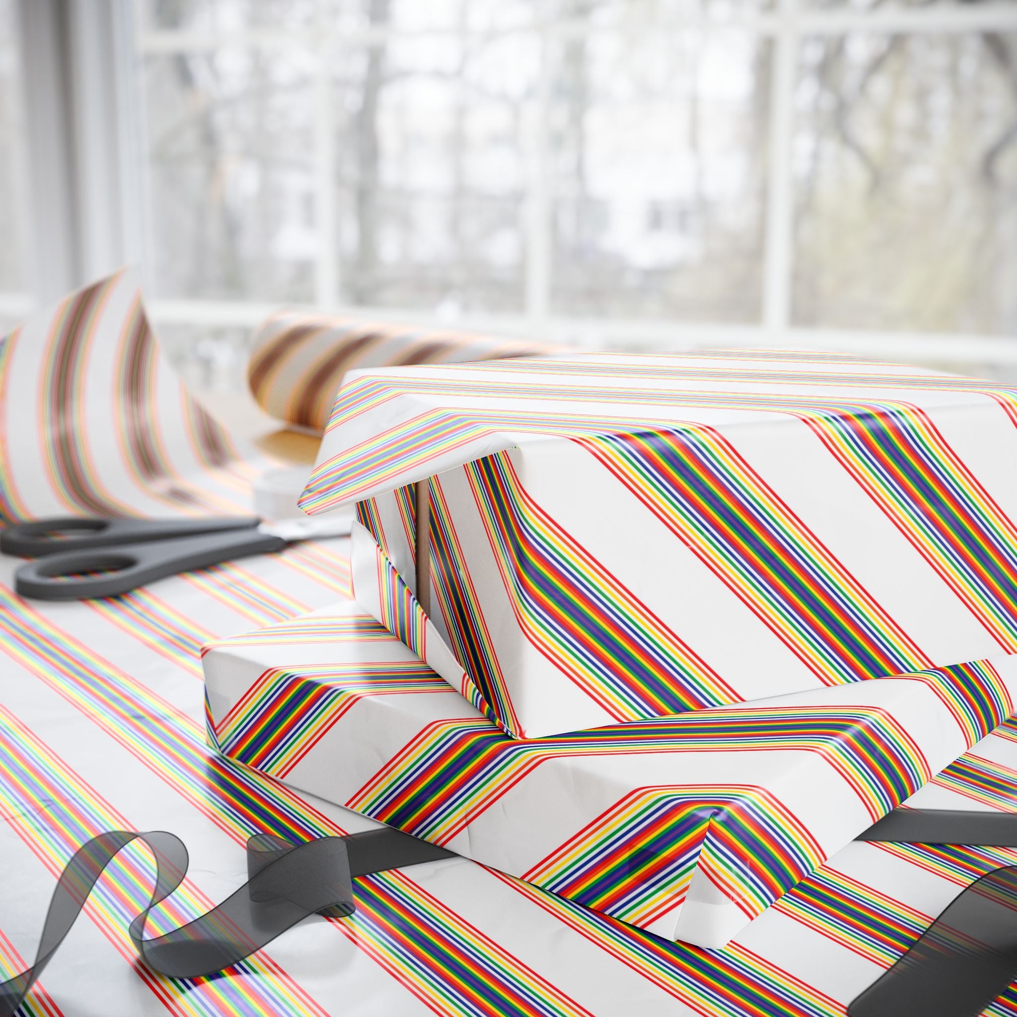 Stripe Design 012 Wrapping Paper - Holiday Gift Wrapping Paper Roll