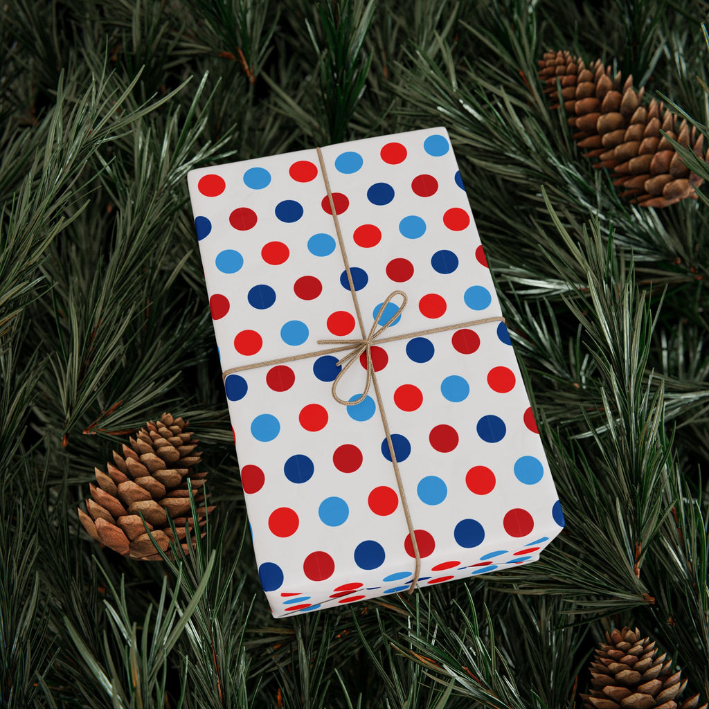4th of July Liberty Polka Dots Wrapping Paper | Holiday Gift Wrapping Paper Roll