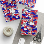 4th of July Patriotic Camo 2.0 Wrapping Paper | Holiday Gift Wrapping Paper Roll