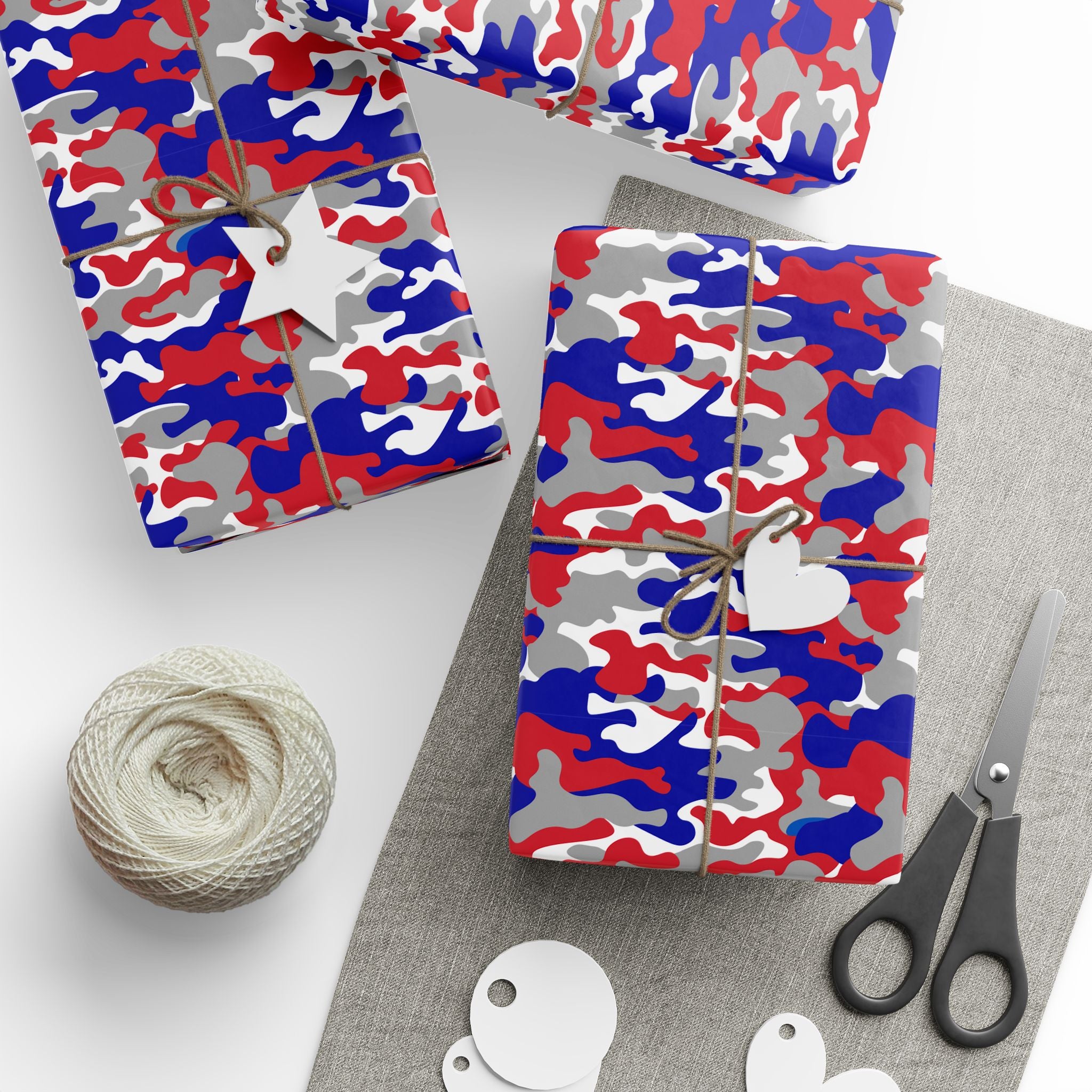 4th of July Patriotic Camo 2.0 Wrapping Paper | Holiday Gift Wrapping Paper Roll