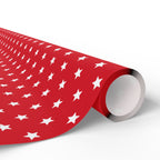 4th of July Stars on Red Wrapping Paper | Holiday Gift Wrapping Paper Roll