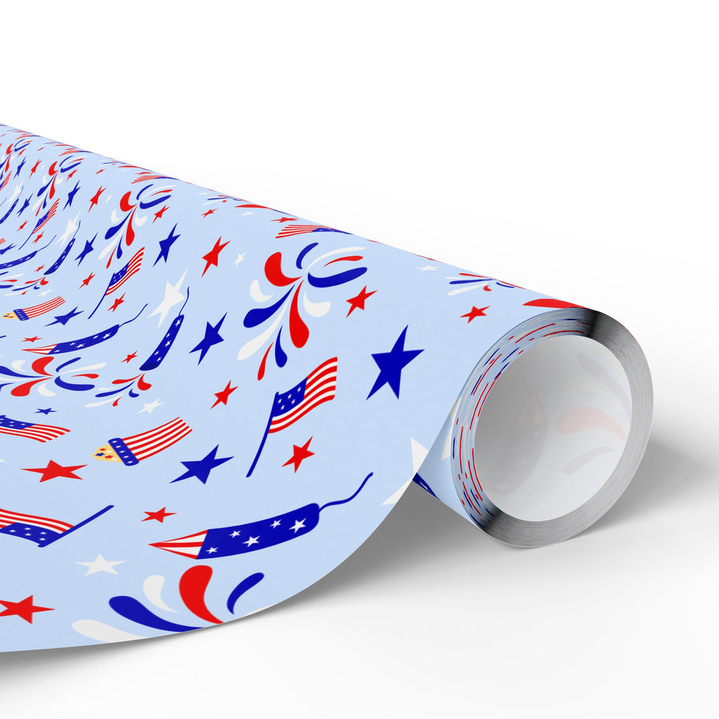 4th of July Rocket Doodles Wrapping Paper | Holiday Gift Wrapping Paper Roll
