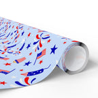 4th of July Rocket Doodles Wrapping Paper | Holiday Gift Wrapping Paper Roll