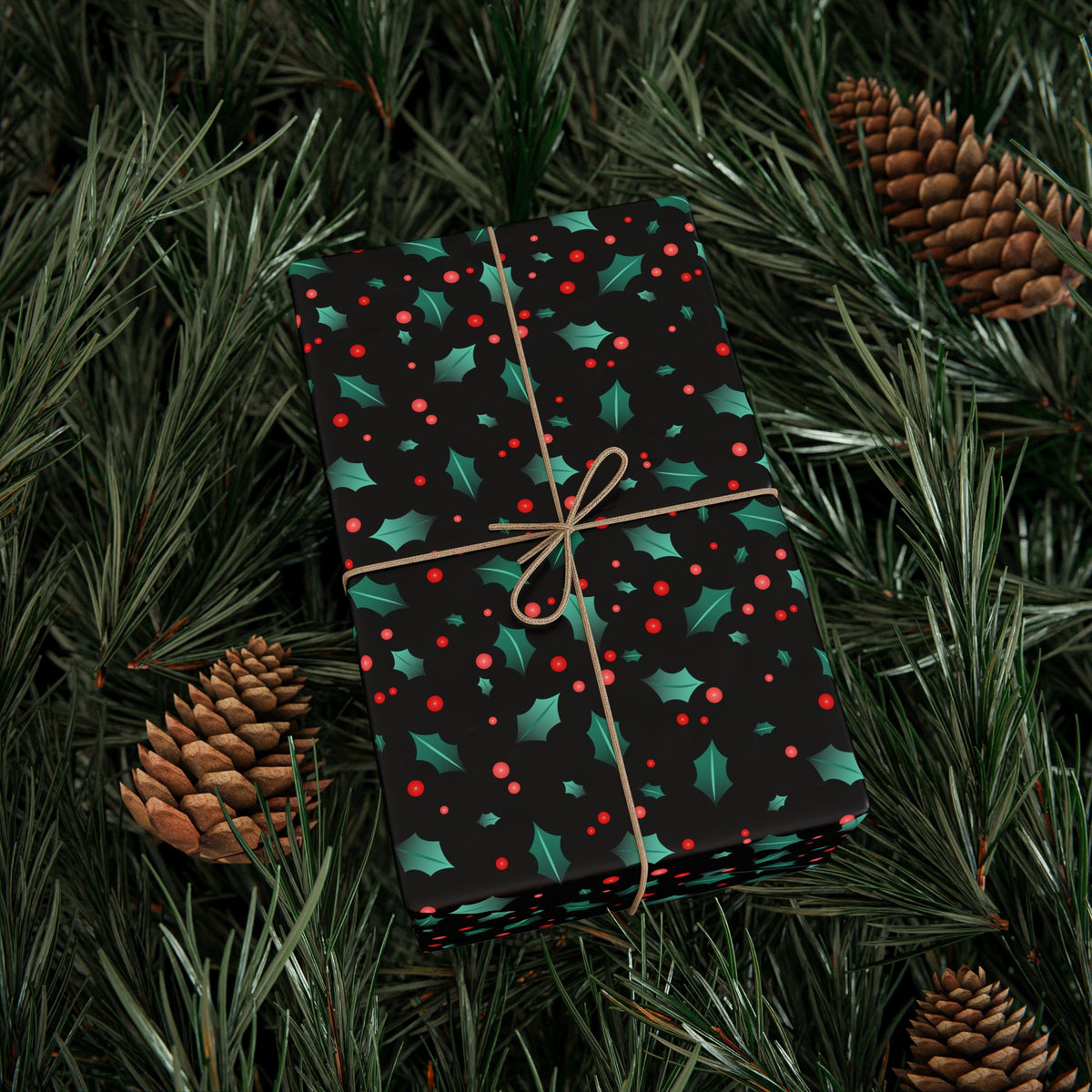 Christmas Boughs of Holly Wrapping Paper | Holiday Gift Wrapping Paper
