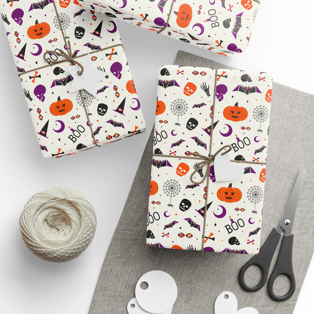Halloween Spooky Symbols Wrapping Paper | Holiday Gift Wrapping Paper Roll