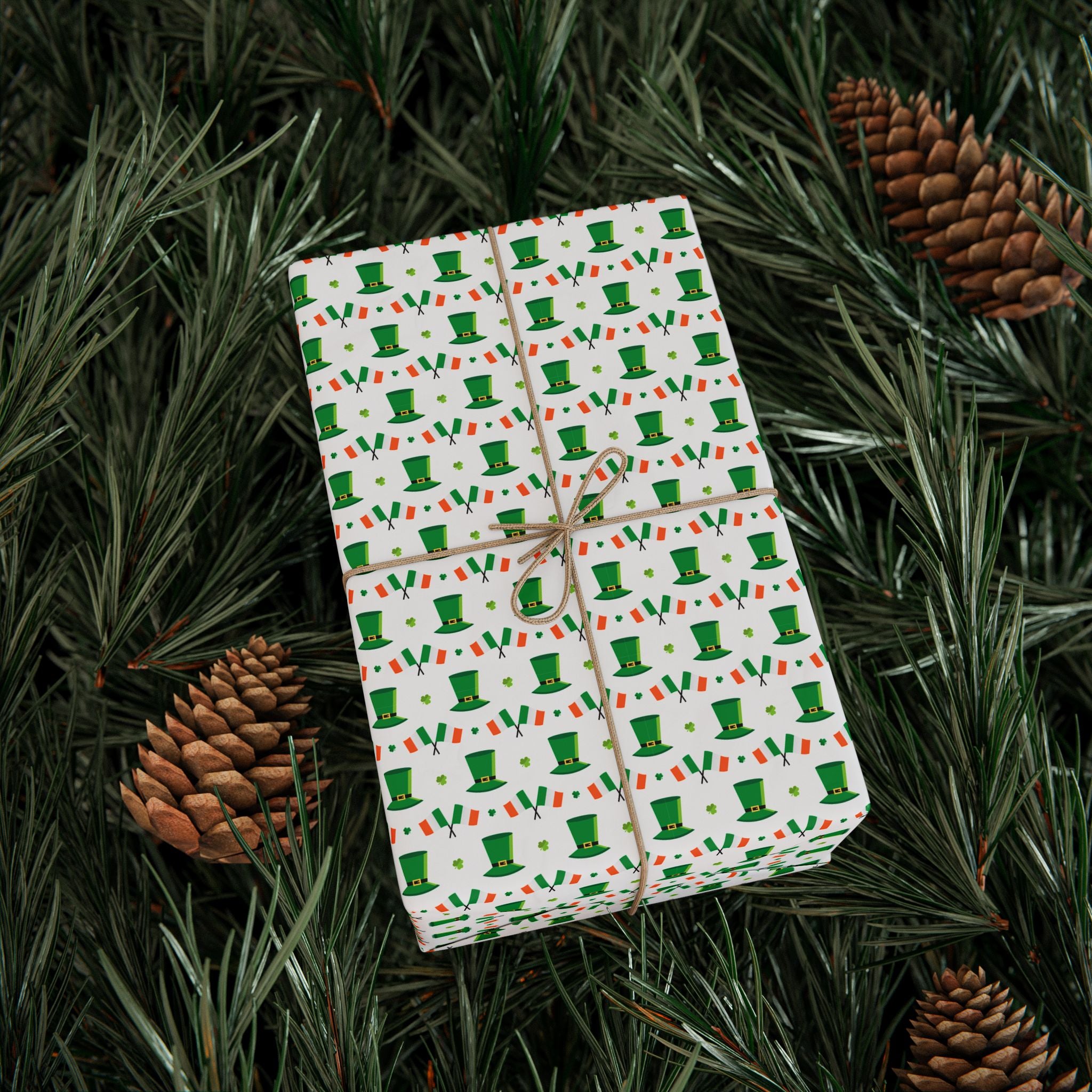 St Patrick's Day Irish Hats Wrapping Paper | Holiday Gift Wrapping Paper Roll