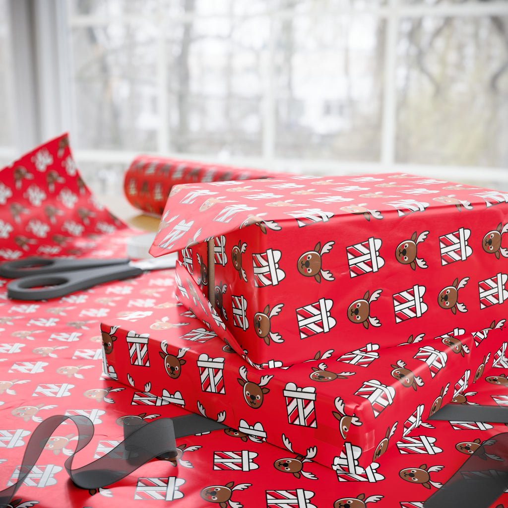 Christmas Reindeer Gifts Wrapping Paper | Holiday Gift Wrapping Paper Roll