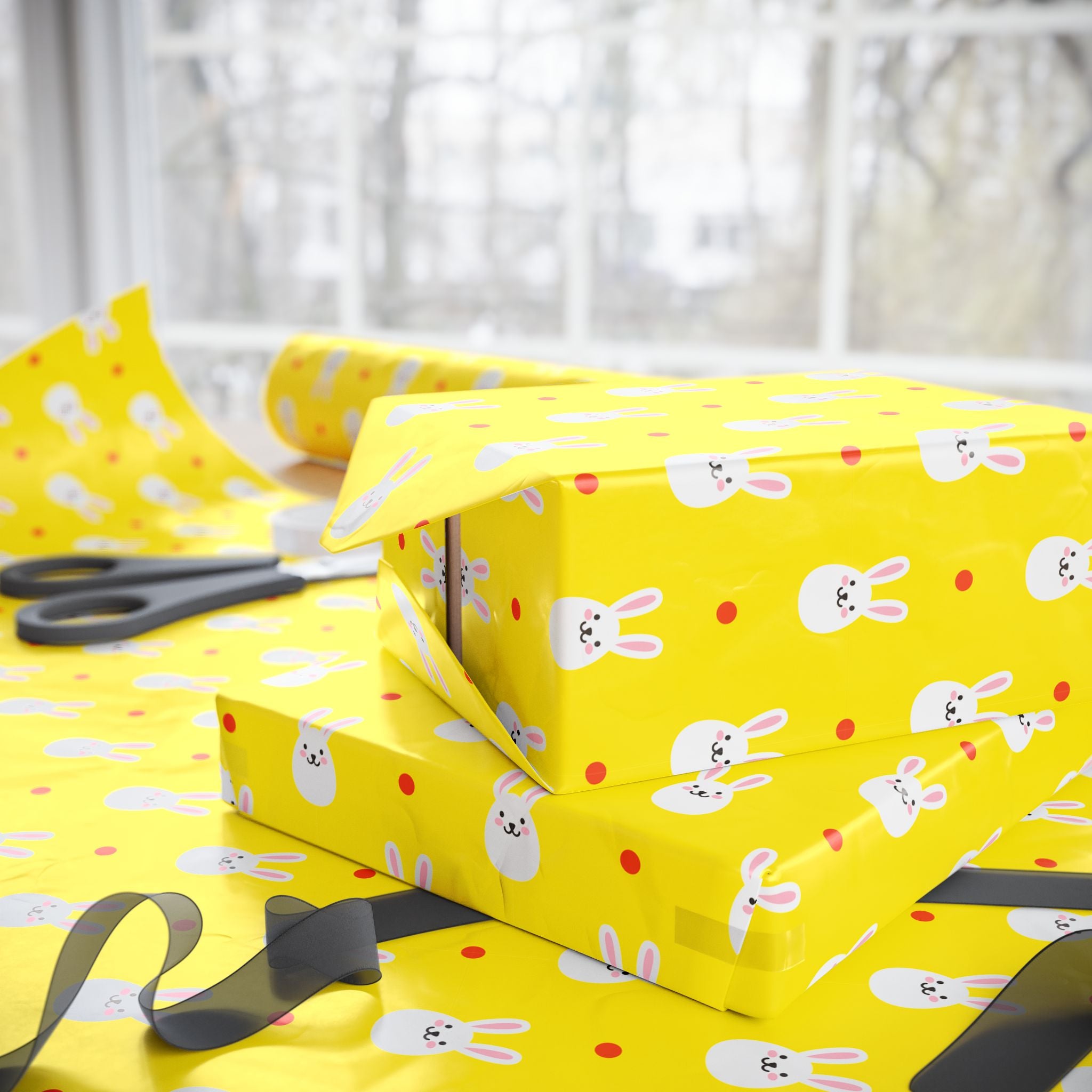 Easter Sunrise Rabbits Wrapping Paper | Holiday Gift Wrapping Paper Roll
