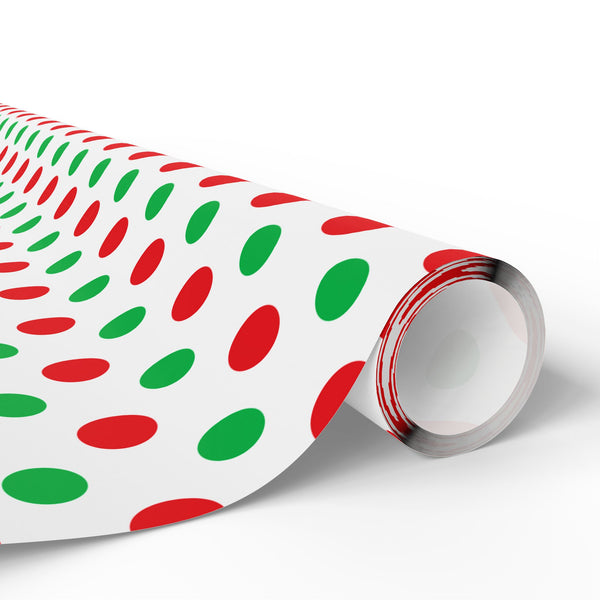 Christmas Red and Green Polka Dot Wrapping Paper | Holiday Gift Wrapping Paper Roll