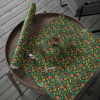 Christmas Cartoon Icons Wrapping Paper | Holiday Gift Wrapping Paper Roll