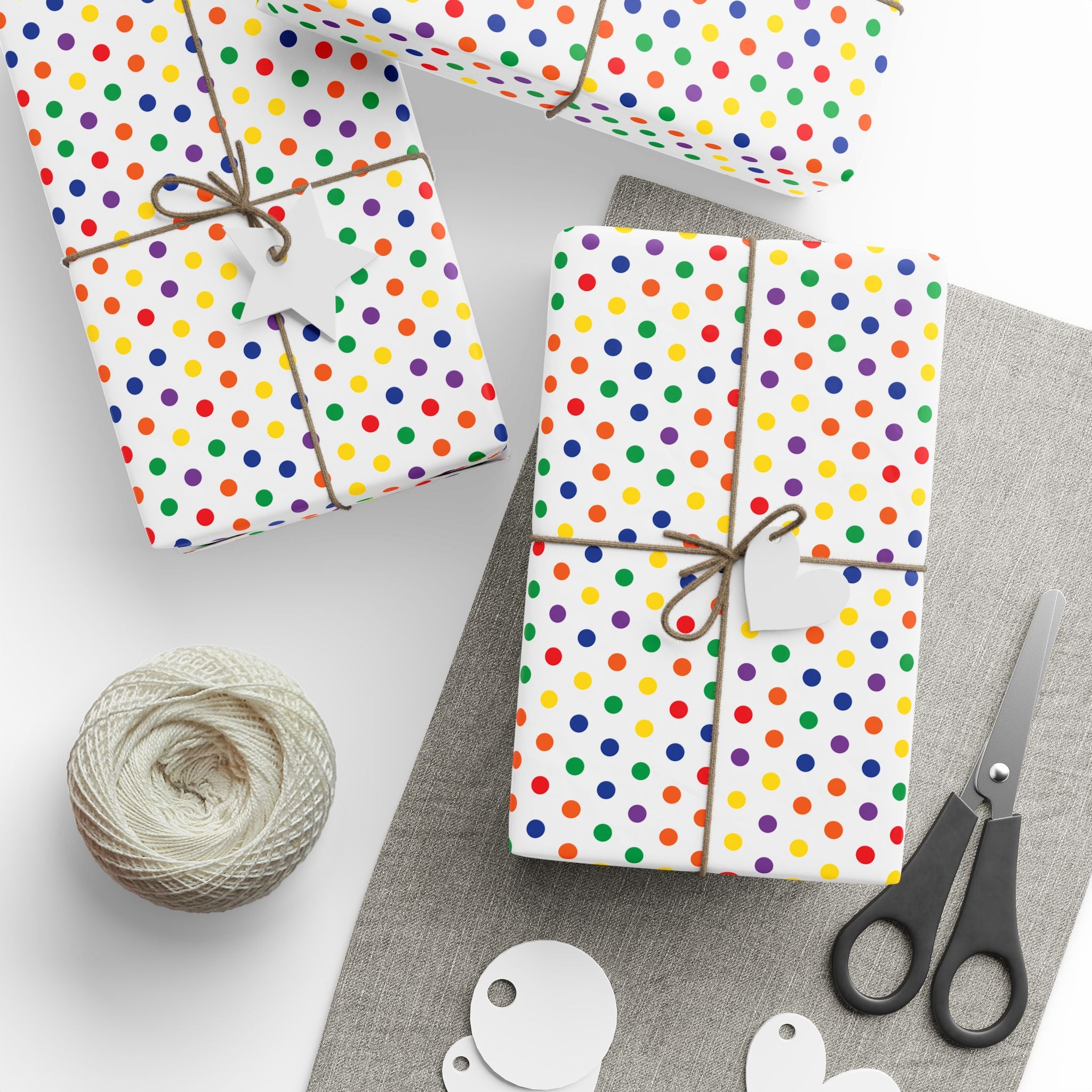 Pride Rainbow Polka Dots Wrapping Paper Design | Holiday Gift Wrapping Paper Roll