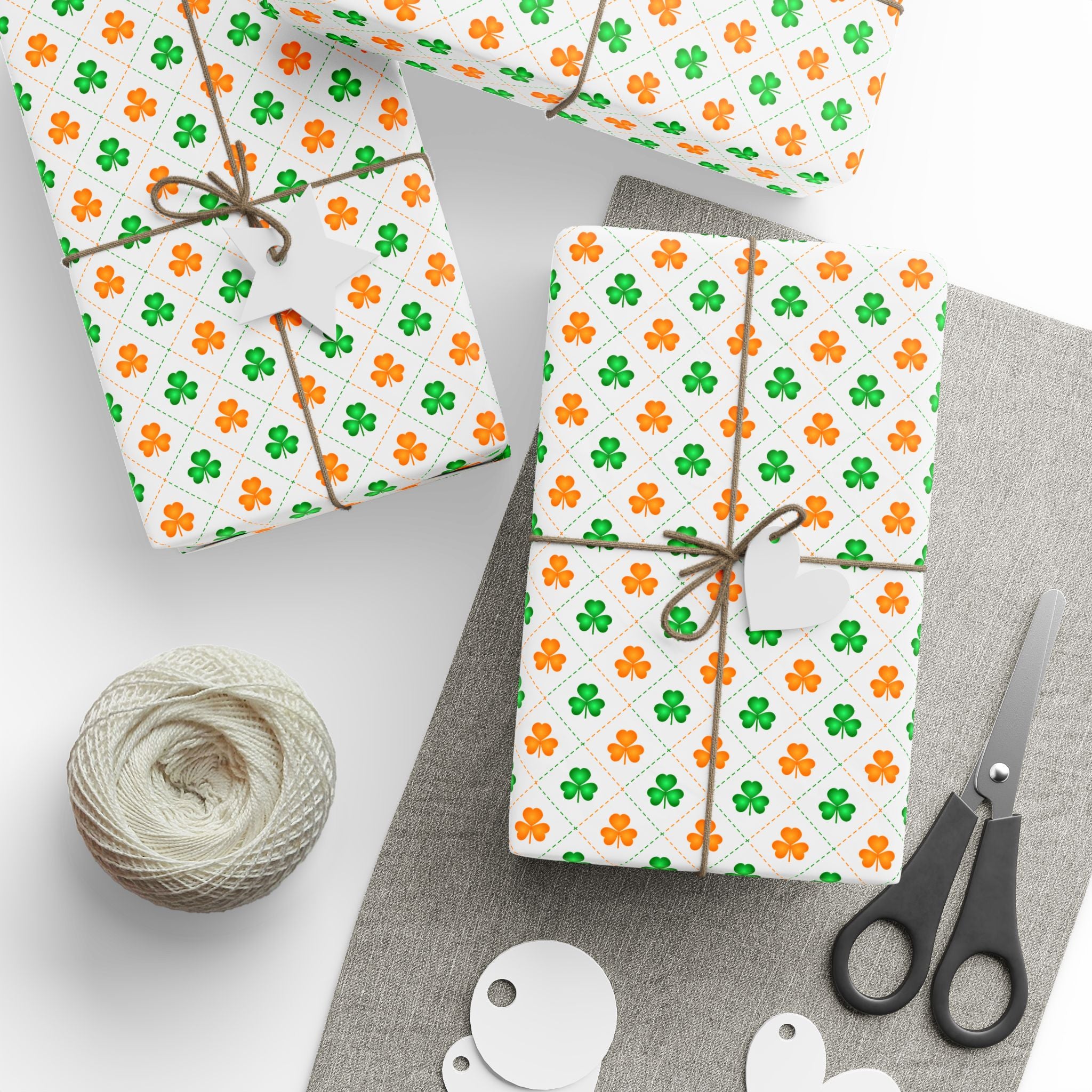 St Patrick's Day Irish Checkerboard Wrapping Paper | Holiday Gift Wrapping Paper Roll