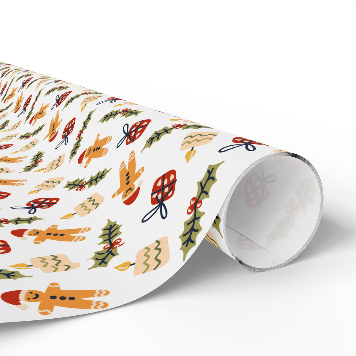 Christmas Burning Candles Wrapping Paper | Holiday Gift Wrapping Paper Roll