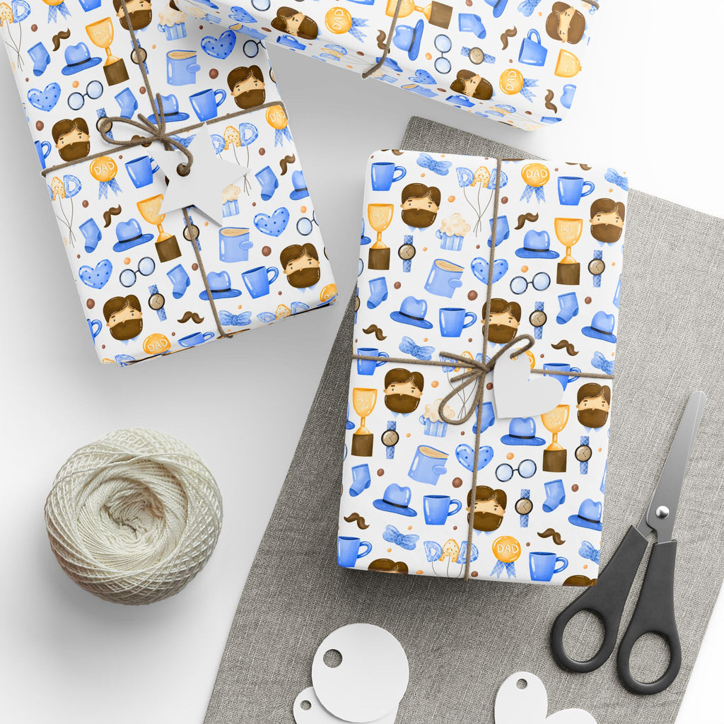 Father's Day Dad Balloon Wrapping Paper - Holiday Gift Wrapping Paper Roll