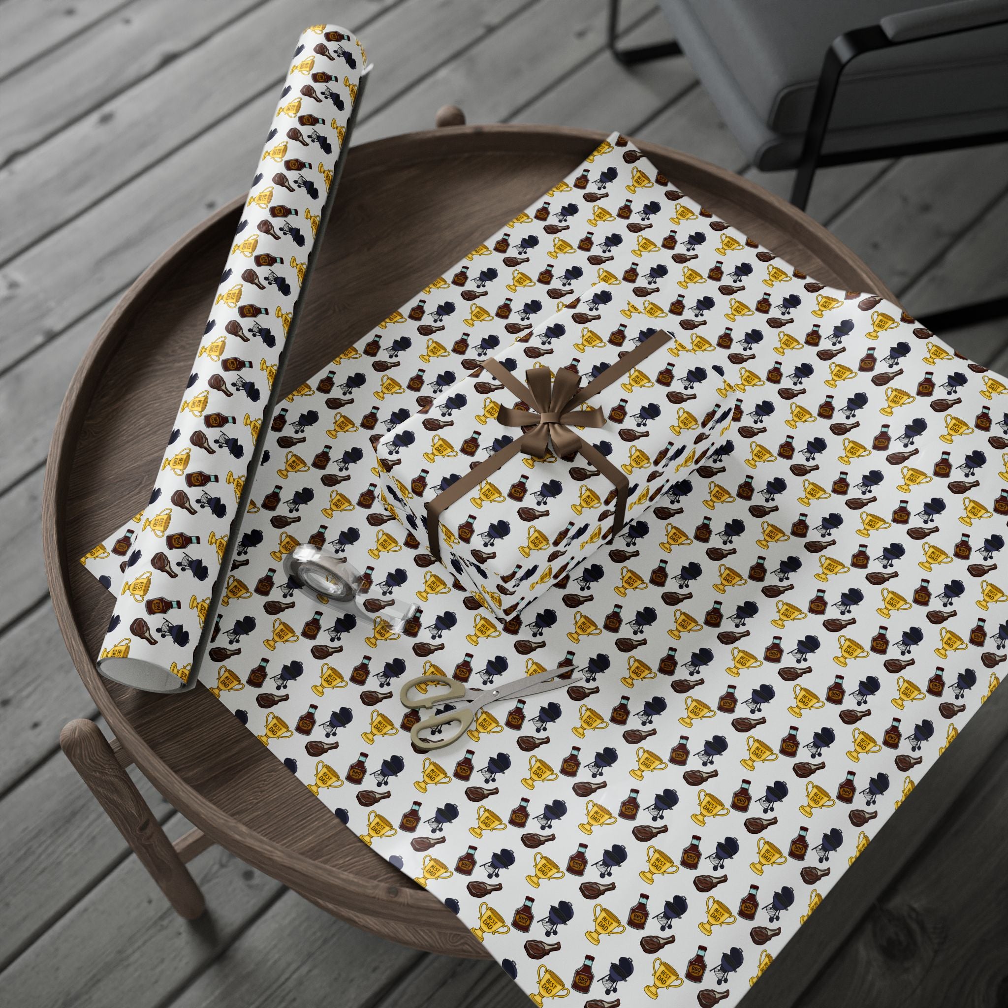 Father's Day Best Dad Cookout Wrapping Paper - Holiday Gift Wrapping Paper Roll