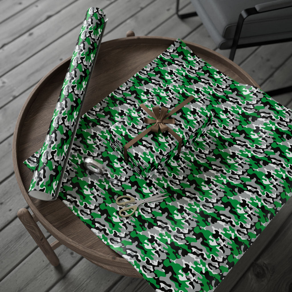 North Dakota Fighting Sioux Inspired Camoflauge Wrapping Paper - Holiday Gift Wrapping Paper Roll