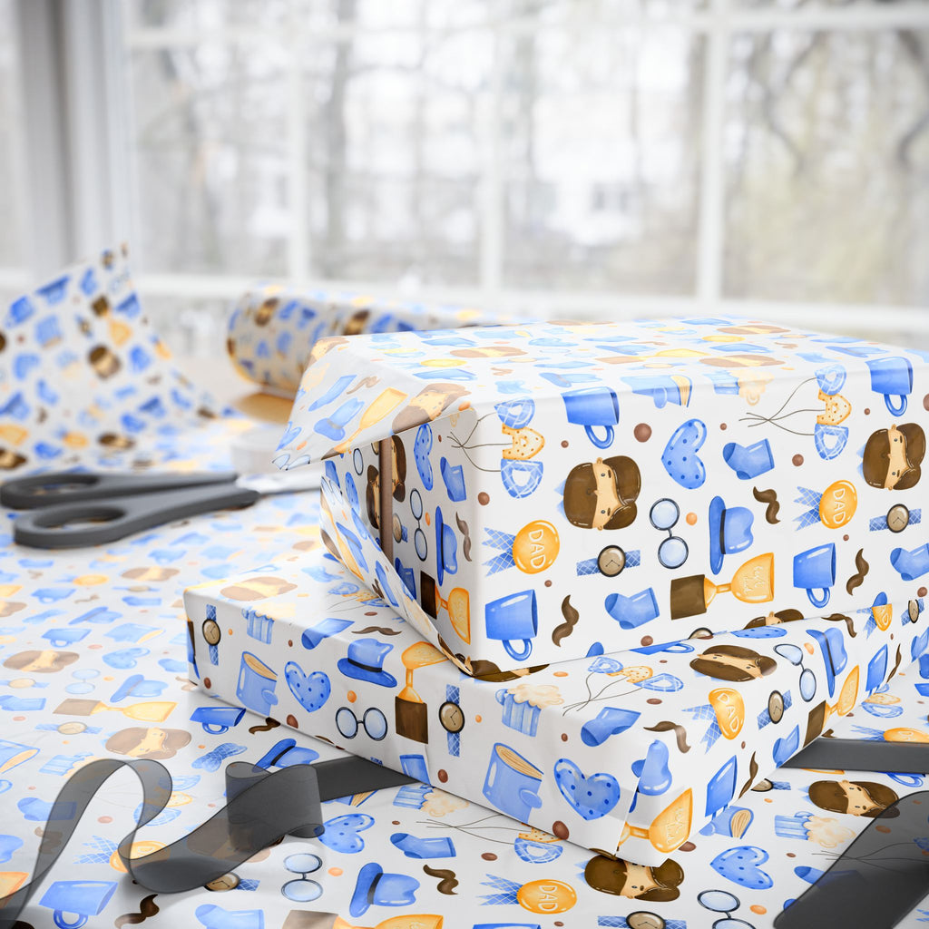 Father's Day Dad Balloon Wrapping Paper - Holiday Gift Wrapping Paper Roll