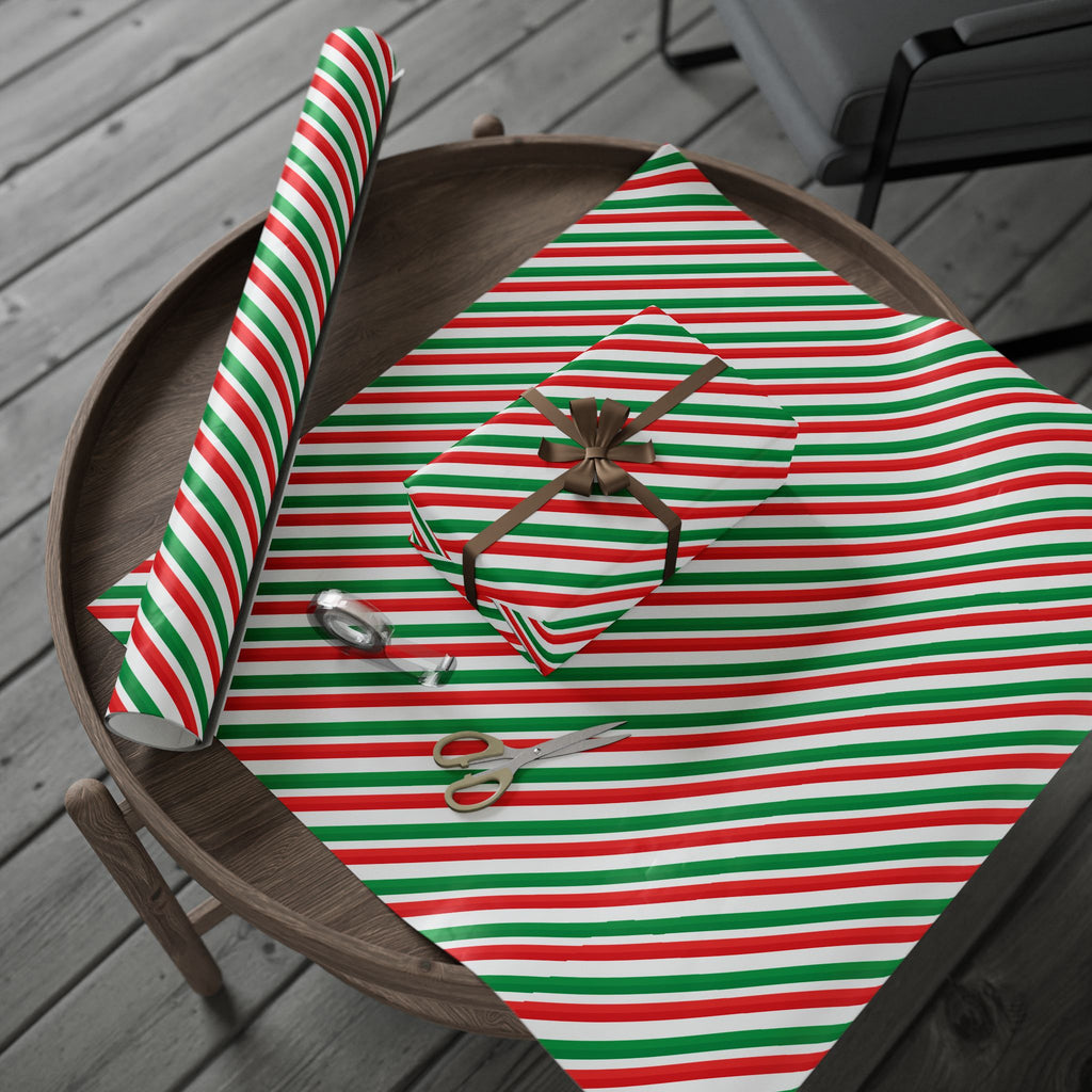 Christmas Retro Candy Cane Wrapping Paper | Holiday Gift Wrapping Paper Roll