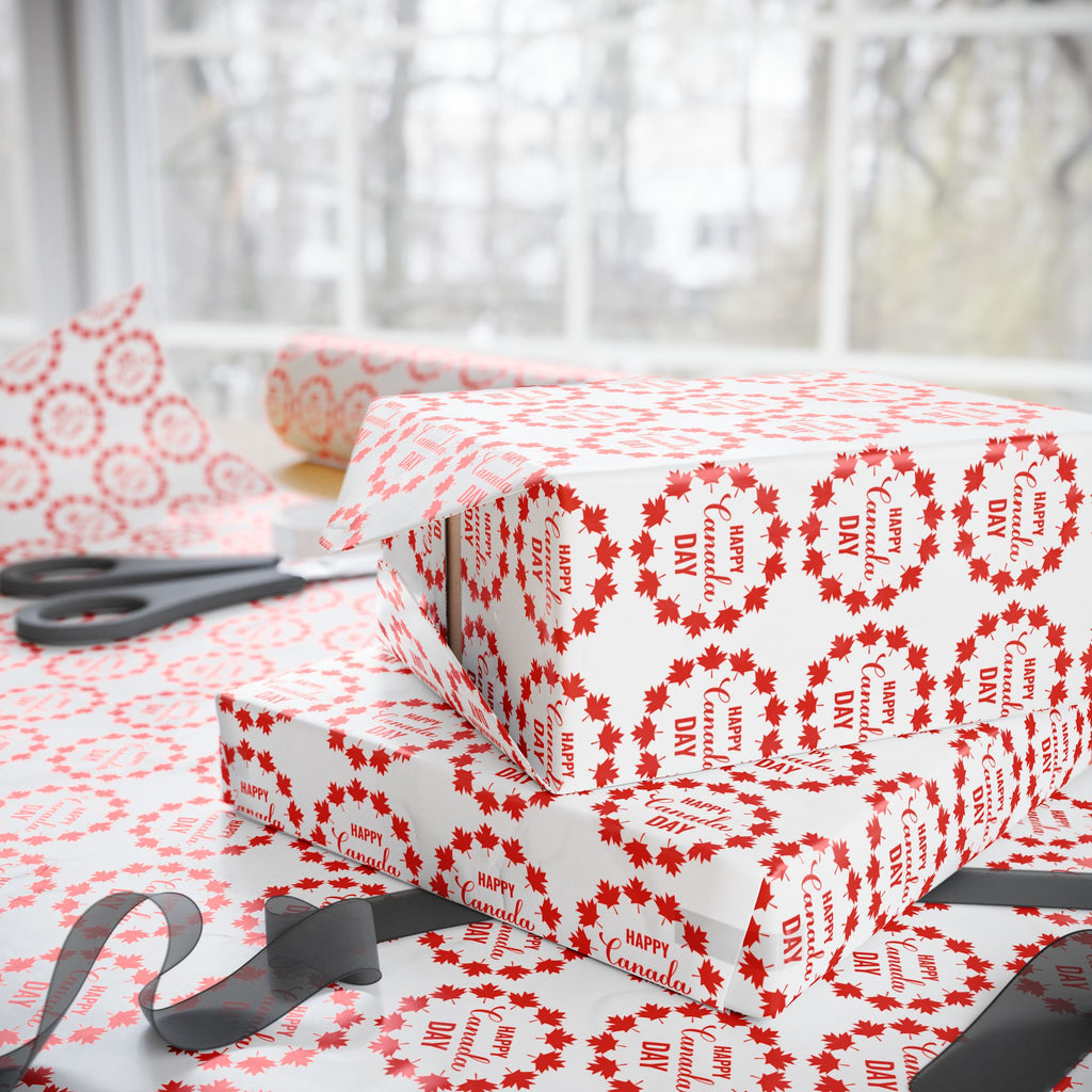 Canada Day Circle of Leaves Wrapping Paper - Holiday Gift Wrapping Paper Roll