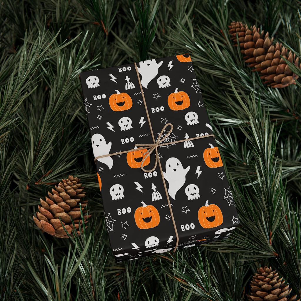 Halloween Haunted Pumpkins Wrapping Paper | Holiday Gift Wrapping Paper