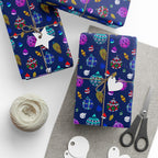 Christmas Stained Glass Ornaments Wrapping Paper | Holiday Gift Wrapping Paper Roll