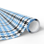 Houndstooth Wrapping Paper Design Sky Blue 008 - Holiday Gift Wrapping Paper Roll