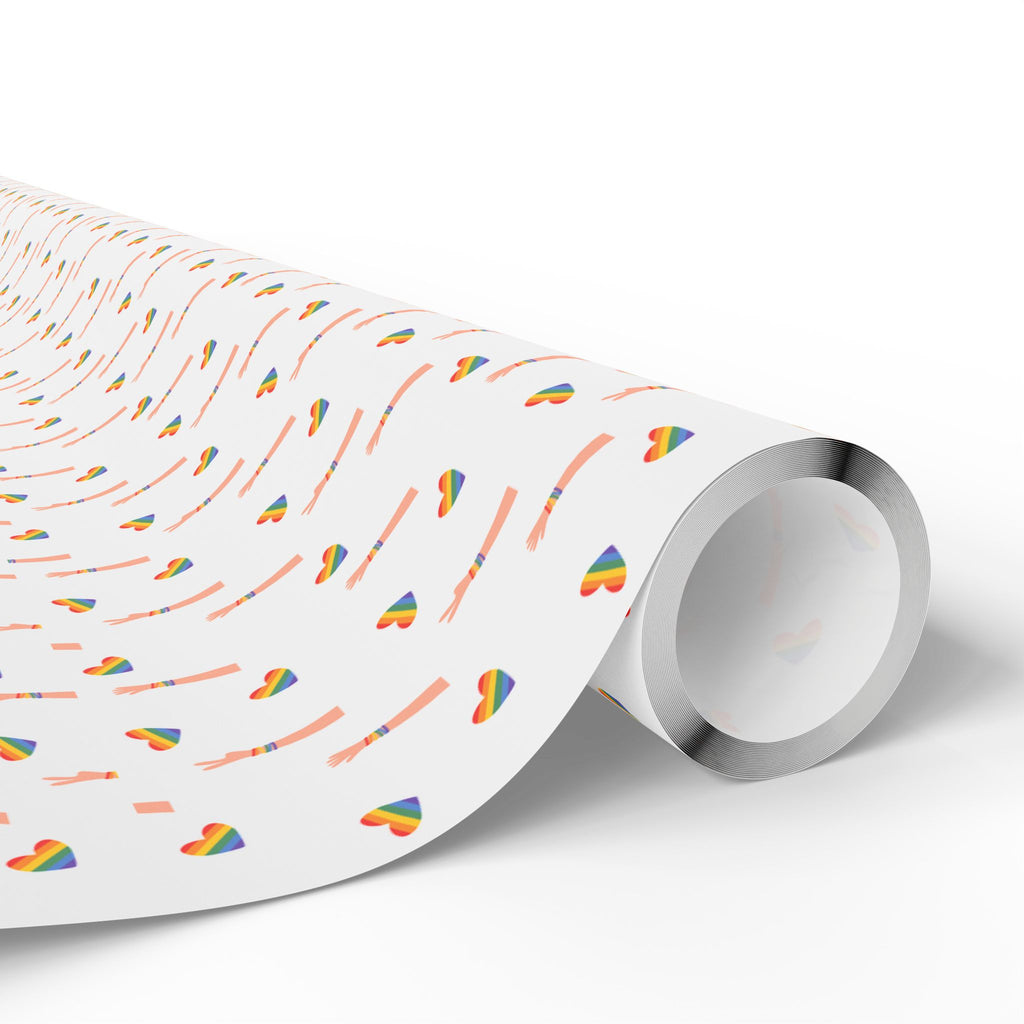 Gay Pride Peace Hearts Wrapping Paper Design | Holiday Gift Wrapping Paper Roll
