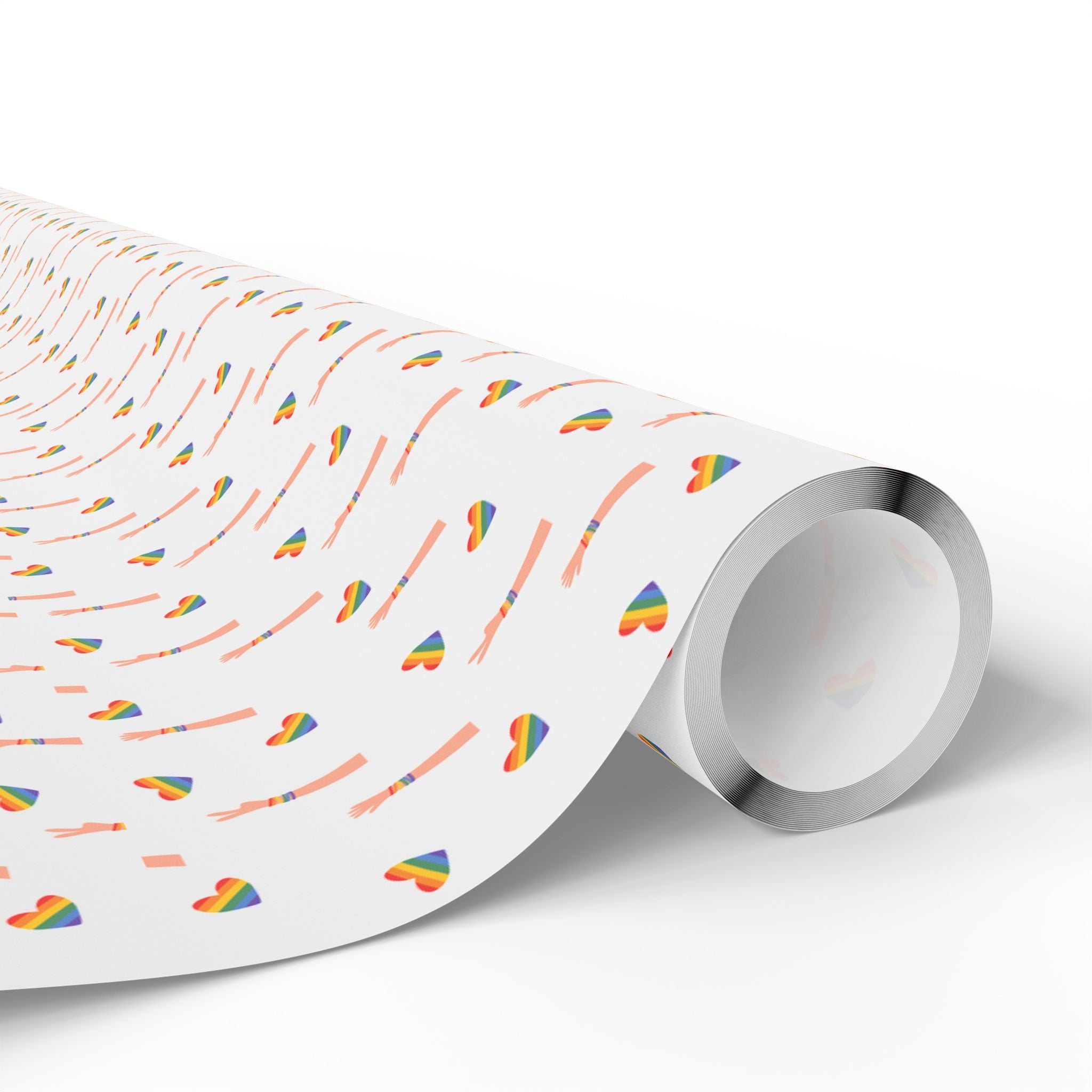 Gay Pride Peace Hearts Wrapping Paper Design | Holiday Gift Wrapping Paper Roll