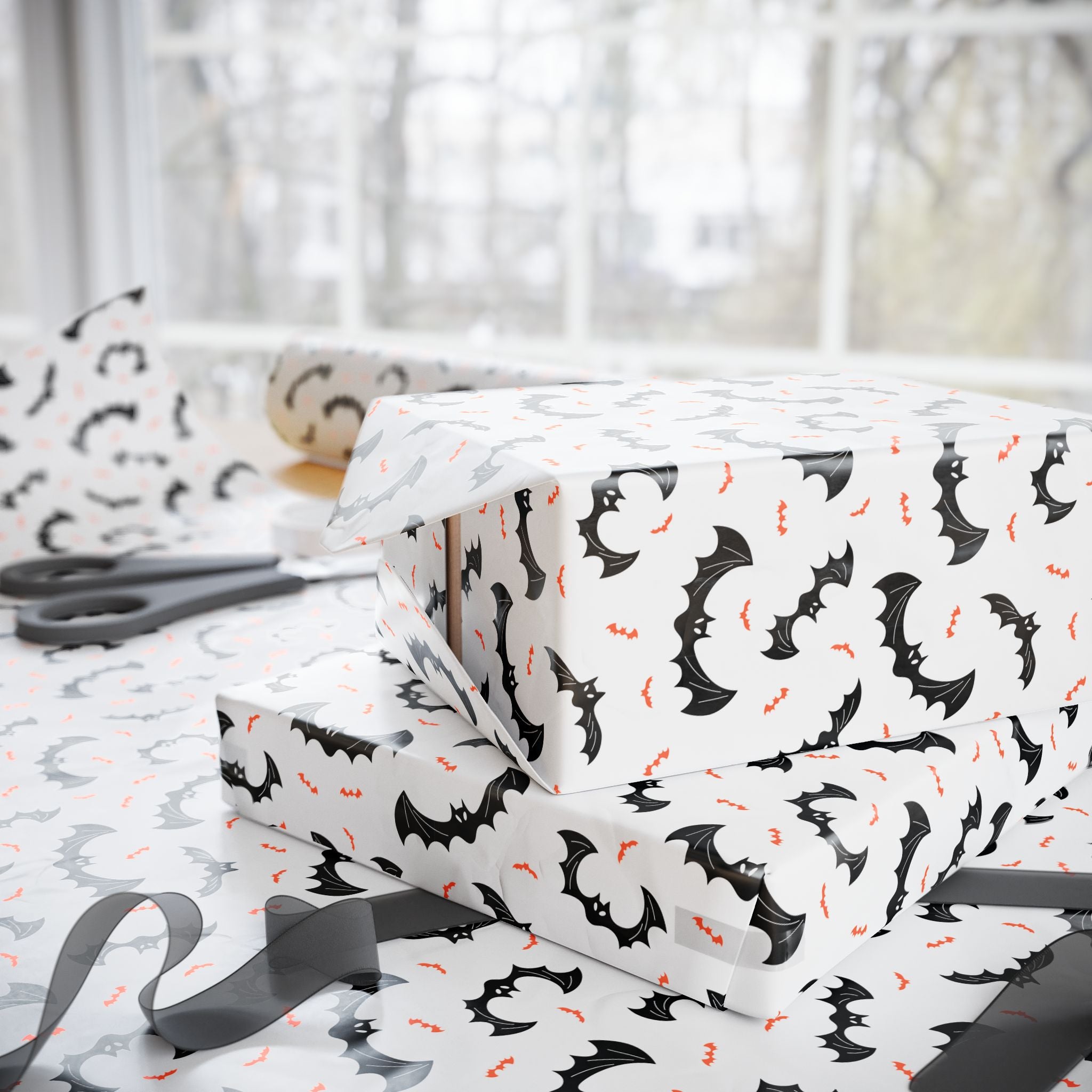 Halloween Baby Bats Wrapping Paper | Holiday Gift Wrapping Paper Roll