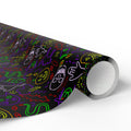 Halloween Neon Faces Wrapping Paper | Holiday Gift Wrapping Paper Roll