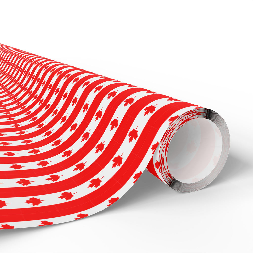 Canada Day Leaf Stripes Wrapping Paper - Holiday Gift Wrapping Paper Roll