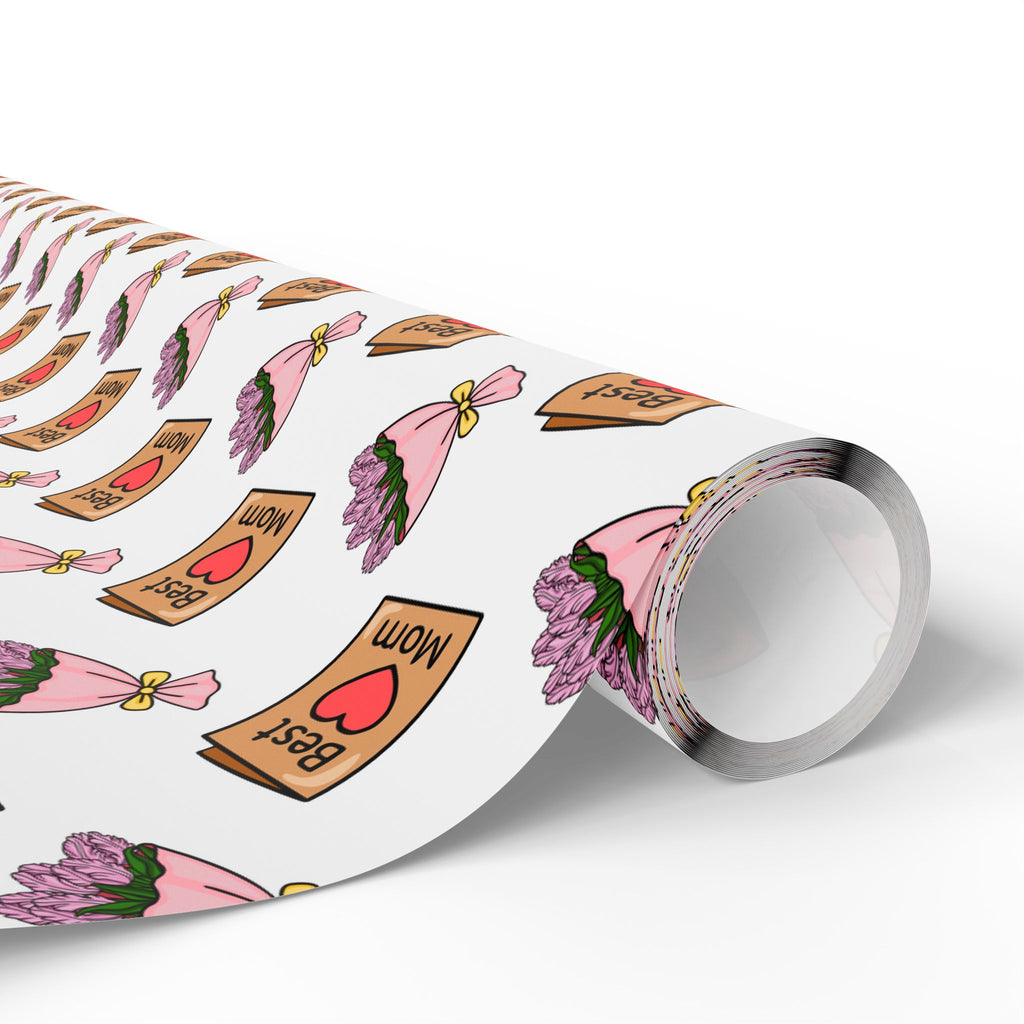 Mother's Day Best Mom Card Wrapping Paper - Holiday Gift Wrapping Paper Roll